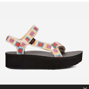 Teva Black Platform Sandals with Adjustable Straps